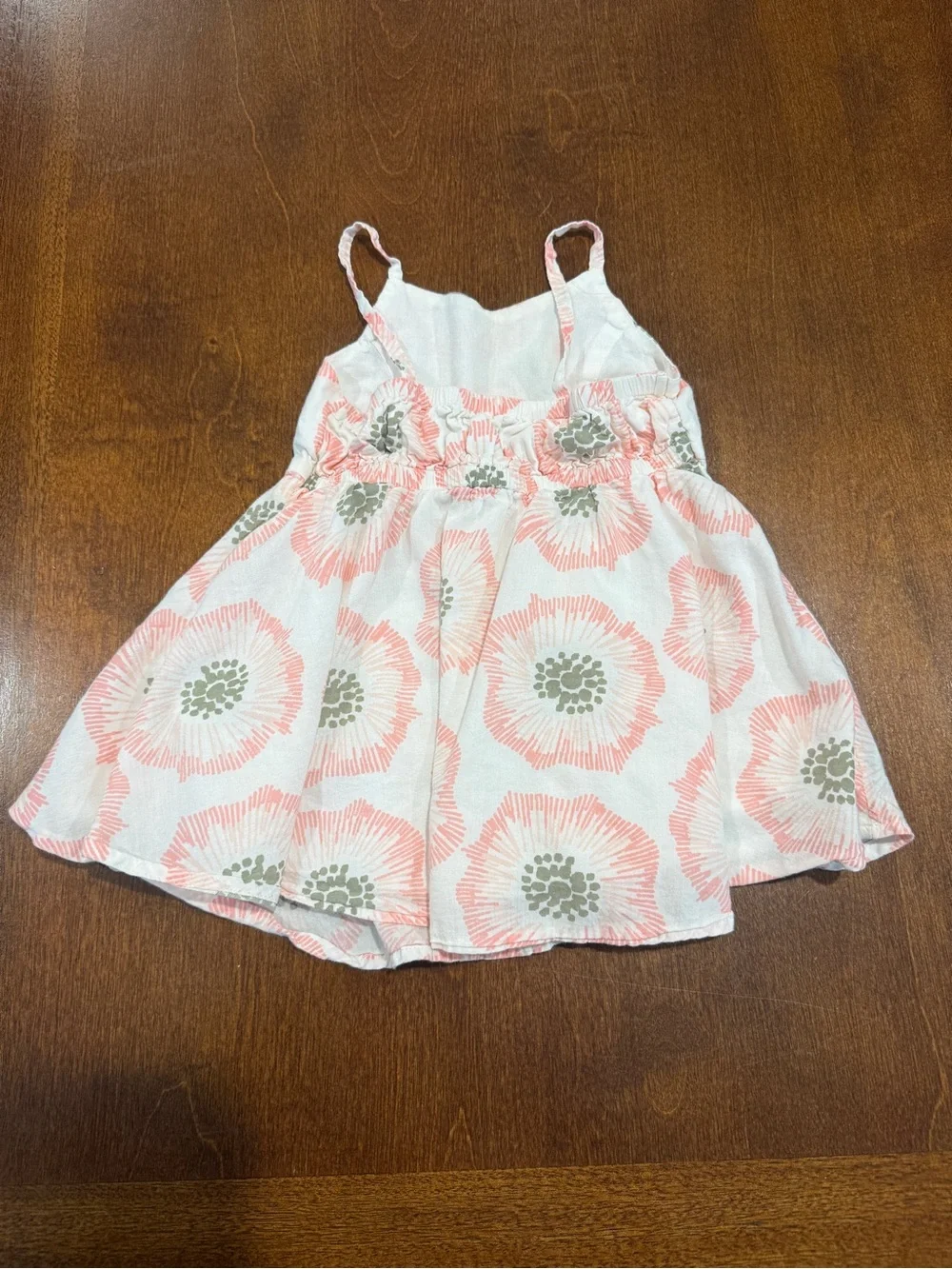 Old Navy Toddler White Sundress with Coral and Sage Floral Print